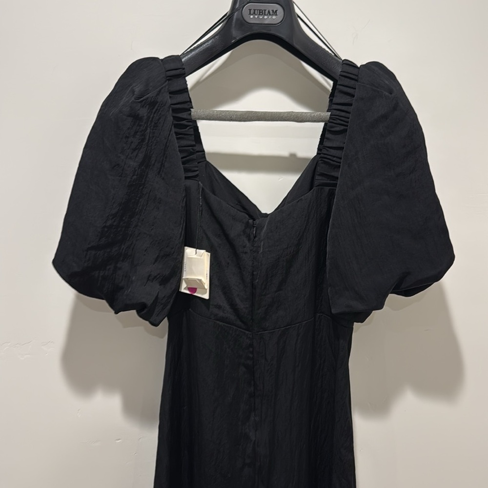 NWT SANDRO Falbala Noir Embellished Midi Party Dress size 38 - Picture 5 of 8